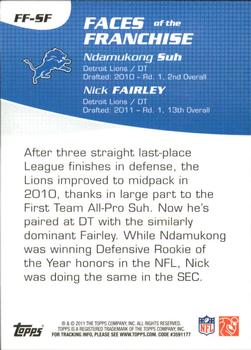 2011 Topps - Faces of the Franchise #FF-SF Ndamukong Suh / Nick Fairley Back