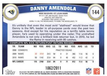 2011 Topps - Gold #144 Danny Amendola Back