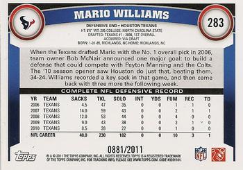 2011 Topps - Gold #283 Mario Williams Back