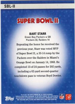 2011 Topps - Super Bowl Legends #SBL-II Bart Starr Back