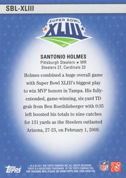 2011 Topps - Super Bowl Legends #SBL-XLIII Santonio Holmes Back