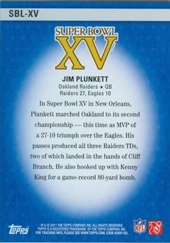 2011 Topps - Super Bowl Legends #SBL-XV Jim Plunkett Back