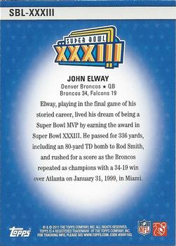 2011 Topps - Super Bowl Legends #SBL-XXXIII John Elway Back
