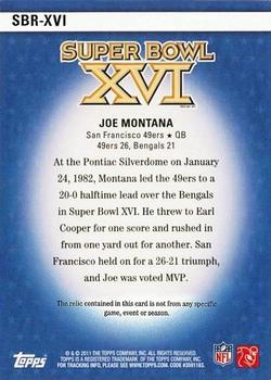 2011 Topps - Super Bowl Legends Jerseys Holofoil #SBR-XVI Joe Montana Back