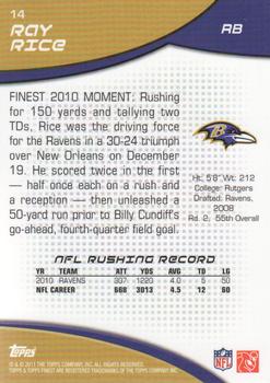 2011 Finest #14 Ray Rice Back