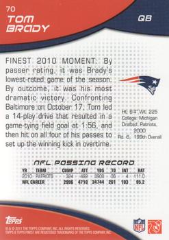 2011 Finest #70 Tom Brady Back