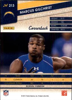 2011 Panini Threads #213 Marcus Gilchrist Back
