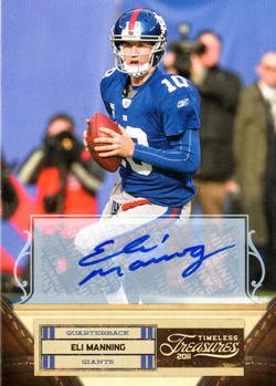 2011 Panini Timeless Treasures - Autographs Gold #32 Eli Manning Front