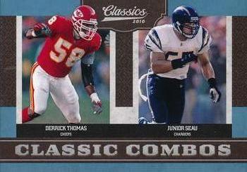 2010 Panini Classics - Classic Combos Platinum #2 Derrick Thomas / Junior Seau  Front