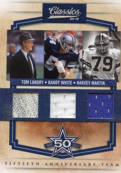 2010 Panini Classics - Cowboys 50th Anniversary Materials Triples #1 Tom Landry / Randy White / Harvey Martin  Front