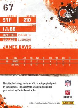 2010 Score - Signatures #67 James Davis  Back