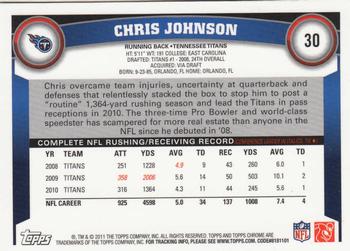 2011 Topps Chrome #30 Chris Johnson Back