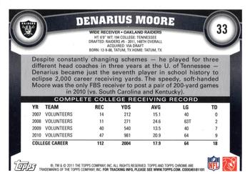 2011 Topps Chrome #33 Denarius Moore Back