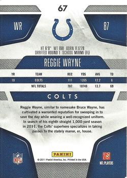 2011 Panini Certified #67 Reggie Wayne Back