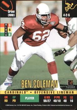 1995 Donruss Red Zone #NNO Ben Coleman Front