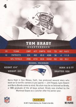 2011 Panini Gridiron Gear #4 Tom Brady Back