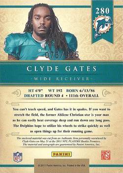 2011 Panini Gold Standard #280 Clyde Gates Back