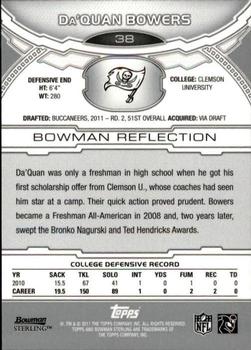 2011 Bowman Sterling #38 Da'Quan Bowers Back