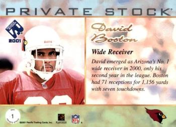 2001 Pacific Private Stock - Premiere Date #1 David Boston Back