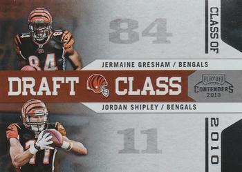 2010 Playoff Contenders - Draft Class #7 Jermaine Gresham / Jordan Shipley  Front