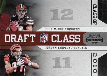 2010 Playoff Contenders - Draft Class #11 Colt McCoy / Jordan Shipley  Front