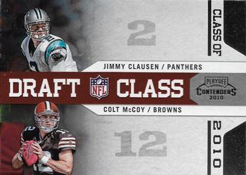 2010 Playoff Contenders - Draft Class #21 Colt McCoy / Jimmy Clausen  Front