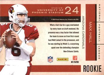 2010 Playoff Contenders - Rookie Roll Call #24 Max Hall  Back