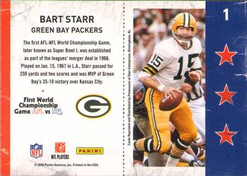 2010 Playoff Contenders - Super Bowl Ticket #1 Bart Starr  Back