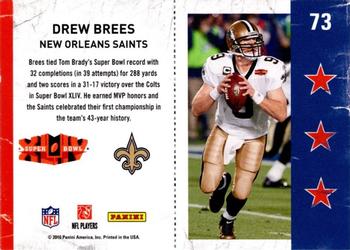 2010 Playoff Contenders - Super Bowl Ticket #73 Drew Brees  Back