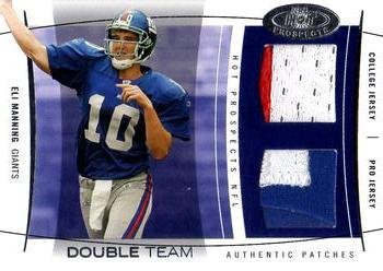 2004 Fleer Hot Prospects - Double Team Jersey Patches #DT/EM Eli Manning Front
