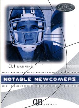2004 Fleer Hot Prospects - Notable Newcomers #1  NN Eli Manning Front