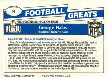 1989 Swell Greats #9 George Halas Back