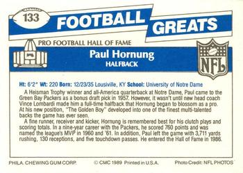 1989 Swell Greats #133 Paul Hornung Back