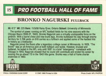 1990 Swell Greats #15 Bronko Nagurski Back