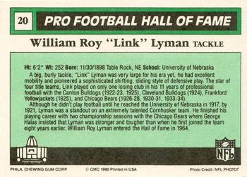 1990 Swell Greats #20 William Roy Lyman Back
