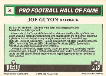 1990 Swell Greats #31 Joe Guyon Back