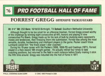 1990 Swell Greats #76 Forrest Gregg Back