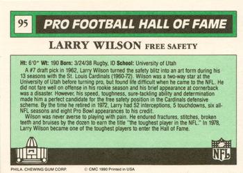 1990 Swell Greats #95 Larry Wilson Back