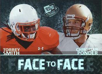 2011 Press Pass - Face to Face #FF-13 Torrey Smith / Christian Ponder Front
