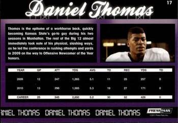 2011 Press Pass - Reflectors #17 Daniel Thomas Back