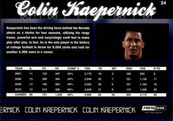 2011 Press Pass - Reflectors #24 Colin Kaepernick Back