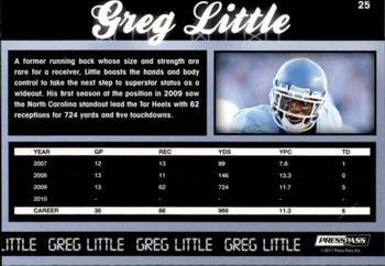 2011 Press Pass - Reflectors #25 Greg Little Back