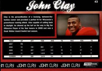 2011 Press Pass - Reflectors #43 John Clay Back