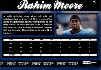2011 Press Pass - Reflectors #47 Rahim Moore Back