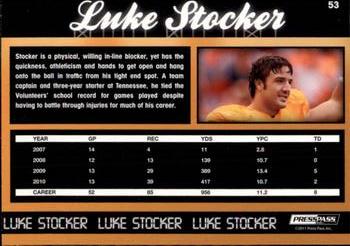 2011 Press Pass - Reflectors #53 Luke Stocker Back