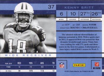 2011 Playoff Contenders #37 Kenny Britt Back