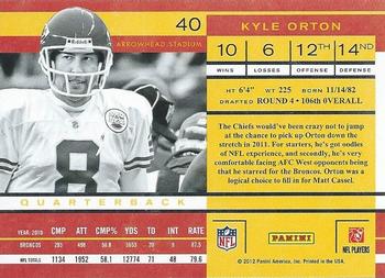 2011 Playoff Contenders #40 Kyle Orton Back
