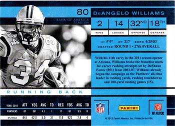 2011 Playoff Contenders #80 DeAngelo Williams Back