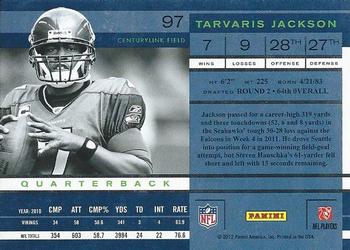 2011 Playoff Contenders #97 Tarvaris Jackson Back