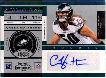 2011 Playoff Contenders #117 Casey Matthews Front